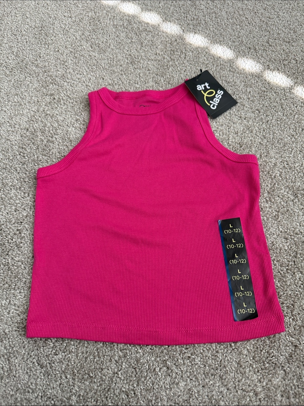 art class Hot Pink Ribbed Girls' Tank Top